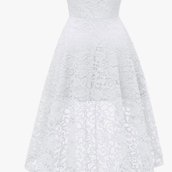 Women's Lace Cocktail Dress Hi-Lo Off Shoulder Swing Formal Party Dress - Picture 4 of 16